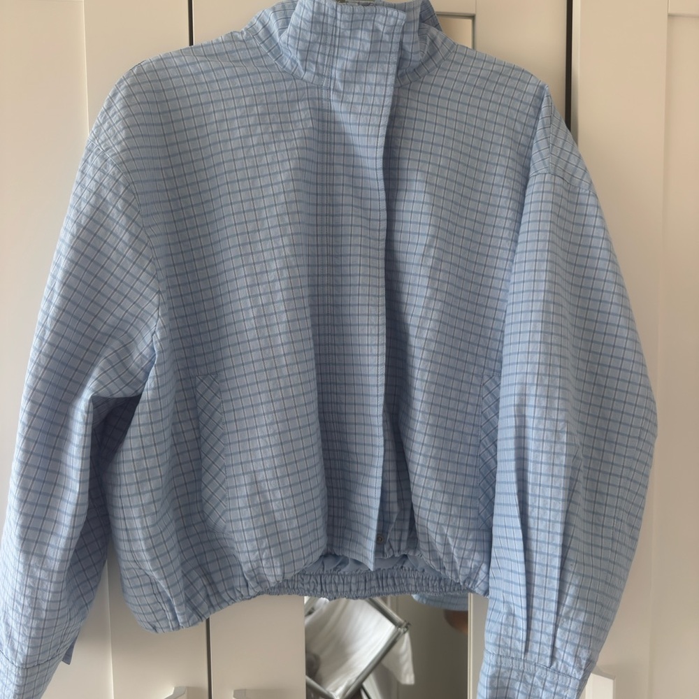 Astr Light Blue Plaid Jacket